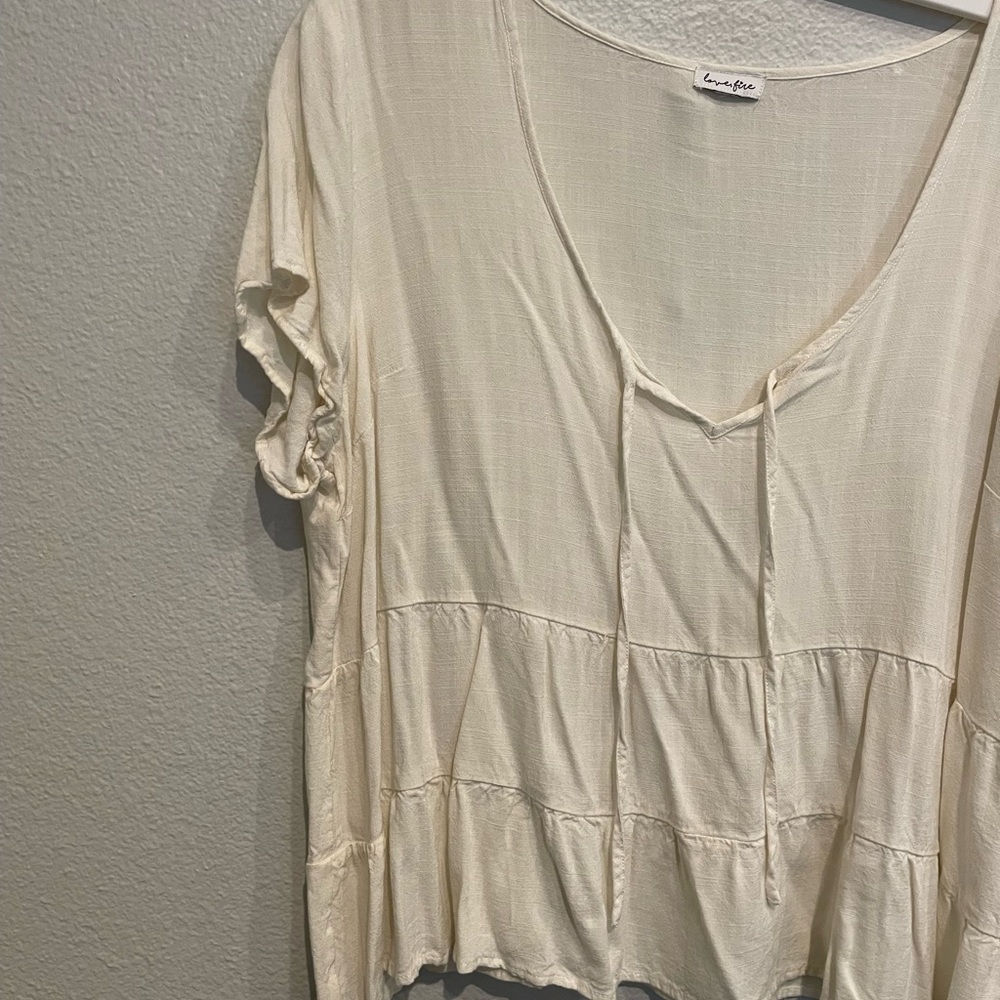 White flowy boho t shirt - Picture 4 of 4